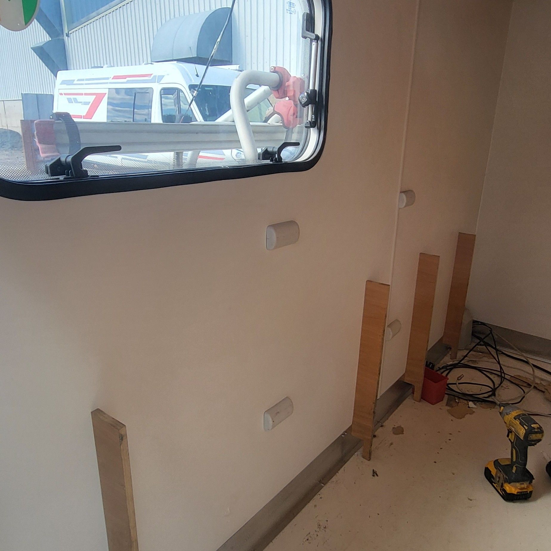New battens in and fresh board going up, ready to be lined and finished.
